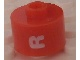 Gear No: bead029pb070  Name: Bead, Cylinder, Flat Edge with White 'R' Pattern