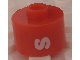 Gear No: bead029pb071  Name: Bead, Cylinder, Flat Edge with White 'S' Pattern