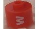 Gear No: bead029pb075  Name: Bead, Cylinder, Flat Edge with White 'W' Pattern