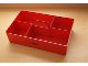 Gear No: bin06pb01  Name: Storage Bin with Retractable Red Handle on Top - LEGO Logo Pattern