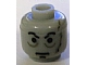 Gear No: bead006pb22  Name: Bead, Cylinder Large with Minifigure Head Pattern, Head Male Scars Gray Left, Black Eyebrows Pattern (Darth Vader original)