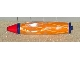 Gear No: penbody006pb01  Name: Bead, Pen Body with Dark Blue Ends, Red Tip, and Light Orange Lattice Pattern