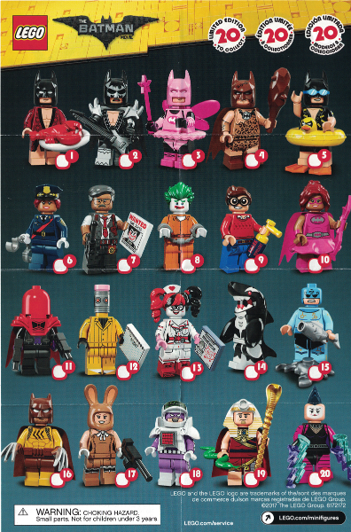 Minifigure, The LEGO Batman Movie, Series 1 (Complete Random Set of 1  Minifigure) : Instruction 71017-1