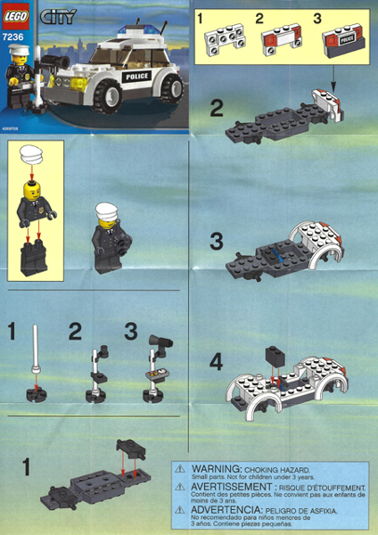 Lego police car discount instructions