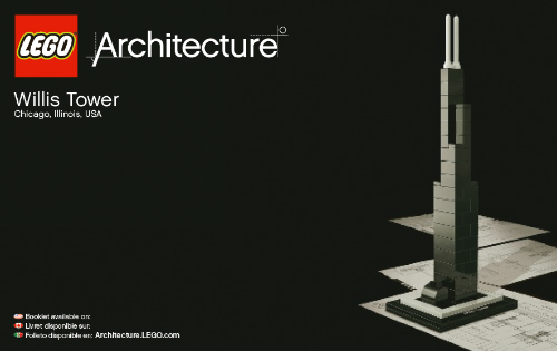 Lego Architecture Willis Tower 1x8 Fliese schwarz 21000