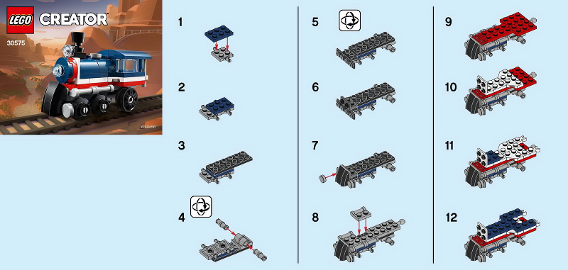 LEGO Creator Polybag Zug Lok Lokomotive Eisenbahn Set 30575 Polybag BRANDNEU OVP 