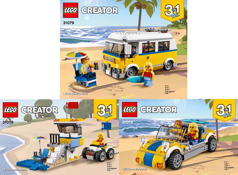 LEGO Creator 3in1 Sunshine Surfer Van 31079 Building Kit (379 Pieces)  (Discontinued by Manufacturer)