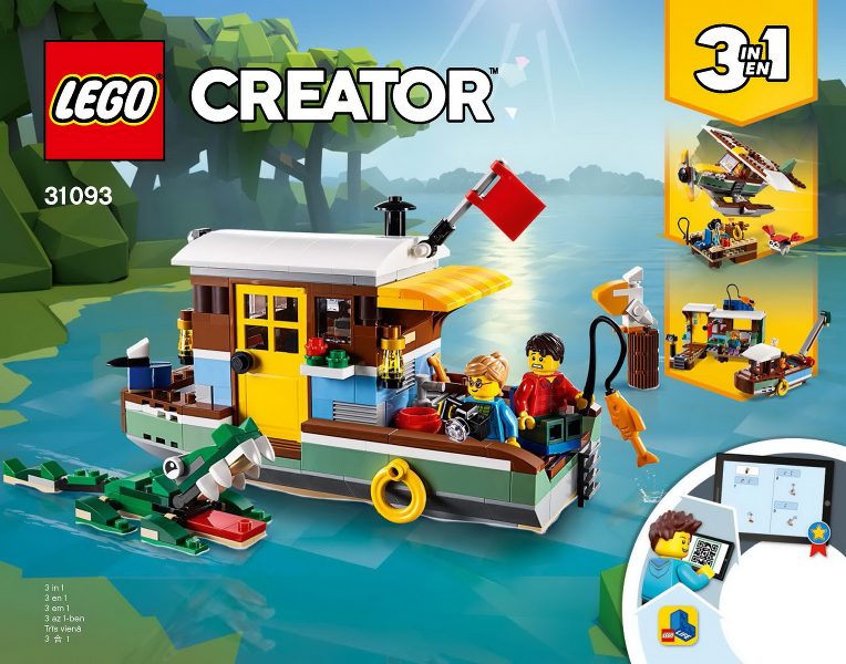 LEGO 31093 Creator 3-in-1 Riverside Houseboat Seaplane Fishing Village Boat  Kit 673419302135