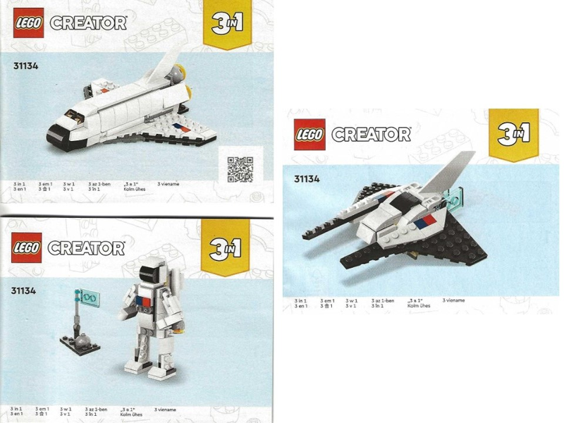 Lego Creator 3 In 1 Space Shuttle & Spaceship Toys 31134 : Target