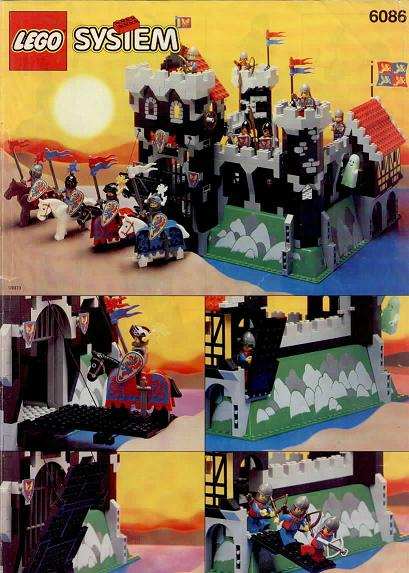 LEGO ® Castle ACCESSORI bandiera 1x 6x4 Blue and Red Dragon da Set 6086 