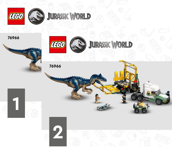 Dinosaur Missions: Allosaurus Transport Truck : Set 76966-1