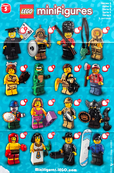 LEGO 8805 Série de Mini Figurines 5 Complet Lot Tous 16 Neuf non-Utilisé 