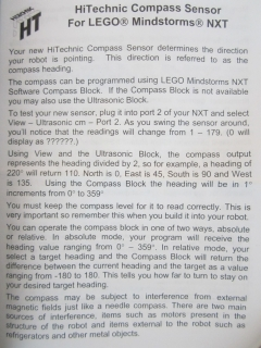 Compass Sensor for Mindstorms NXT