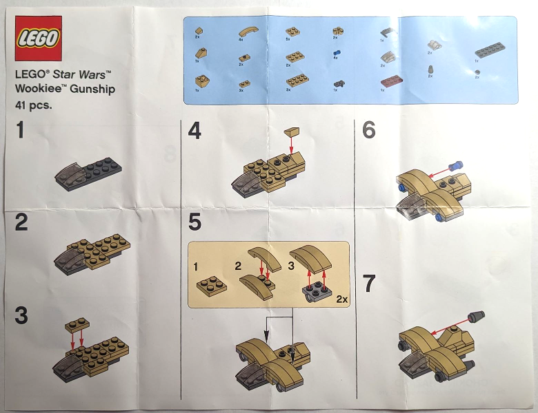 Lego wookiee 2025 gunship instructions