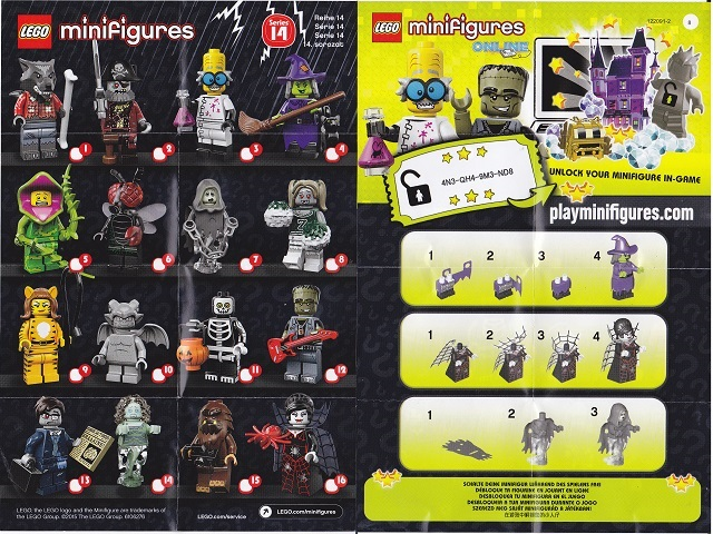 lego minifiguras serie 14 códigos de golpe