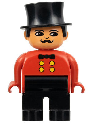 Duplo Figure, Male, Black Legs, Red Top Hat Ringmaster) : Minifigure 4555pb036 | BrickLink