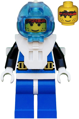 Lego Figur Aquazone Aquanaut Taucher 1 Flossen aqu001a  6104 