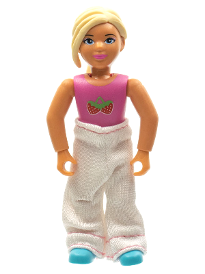 Belville Female - Light Yellow Hair, Pink Shirt with Strawberries Pattern,  Pants : Minifigure belvfemale65a