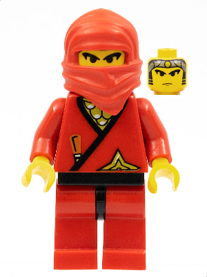 3 LEGO Classic Ninja Minifigures Black Gray Red From 3053 3050 3052 6089 Sword 