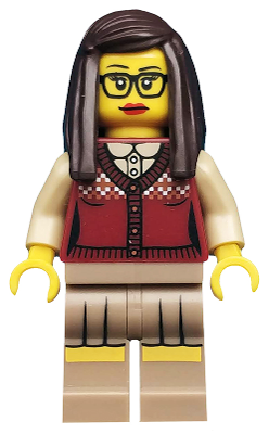 NEW LEGO LIBRARIAN MINIFIG book female grandma teacher minifigure figure library