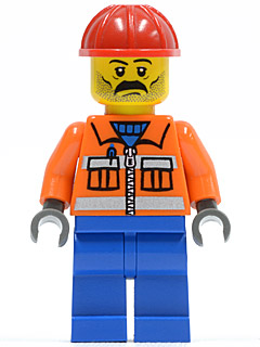 Overalls Safety Stripe Orange 60056 cty0459 Lego City Minifigures