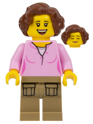 Woman Parent Pink Shirt New New Lego City Minifigure CTY0910 Woman Mom 