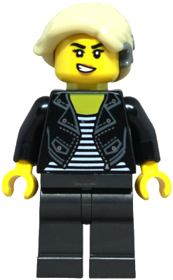 Sports Car Driver - Female, Black Leather Jacket over Shirt