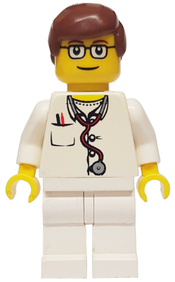 LEGO Figur City Arzt Stethoskop braune  Haare doc021    7892 