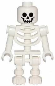 LEGO® Skeleton Minifigure Standard head Swivel arms white CASTLE Halloween 