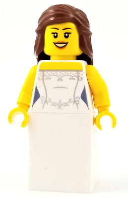 Lego New White Minifgure Wedding Dress Torso Beautiful Bride Marriage Piece 