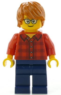 BrickLink - Minifigure hol131 : LEGO Plaid Flannel Shirt with Collar and 5  Buttons, Dark Blue Legs, Dark Orange Hair, Glasses [Holiday &  Event:Christmas] - BrickLink Reference Catalog