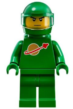 LEGO - 4x Lot Classic Space Astronaut - Green Yellow White Blue