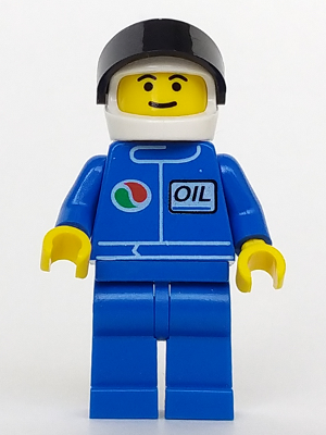 Octan Racing Blue Overalls; White Helmet /Light Blue Visor MINIFIG LEGO