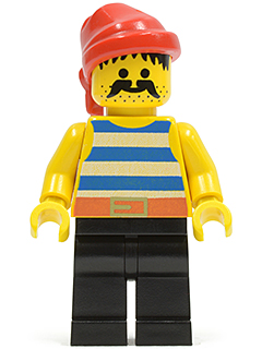 Lego Pirat rotes Tuch gestreiftes Shirt blaue Beine Minifigur Figur pi161 Neu