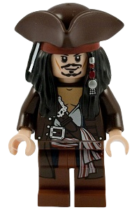Lego Pirates of the Caribbean Minifigure ~ POC011 ~ Captain Jack Sparrow ~ M2 