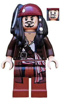 Lego Pirates of the Caribbean Captain Jack Sparrow poc034 Braun aus 4184 