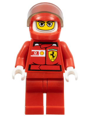 Ferrari Boxencrew Rennauto Fahrer Face Neu LEGO Balaclava Rot Minifig Kopf 