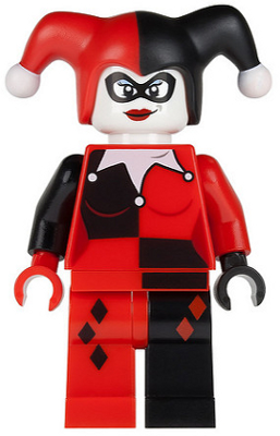 LEGO figurine Harley Quinn rouge et noir mains sh024 Super Heroes DC 