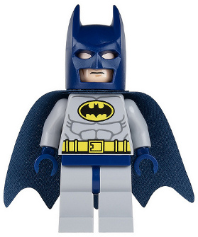 LEGO Batman Minifigure Superheroes black Suit w// Yellow Belt Crest Type 2 cowl