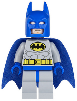 Batman - Light Bluish Gray Suit with Yellow Belt and Crest, Blue Mask and  Cape : Minifigure sh111 | BrickLink
