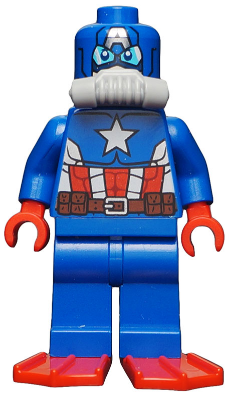 Lego Marvel Super Heroes Mini Figure-Scuba Captain America SH214 76048 R781 