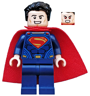 Tousled Hair Super Heroes LEGO Minifigure Superman Blue Suit 