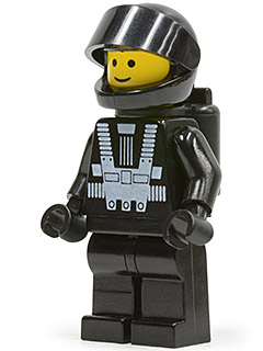 LEGO 2 x personaggio mini personaggio SPACE BLACKTRON 1 NERO sp001 da Set 6876 6941 6886 