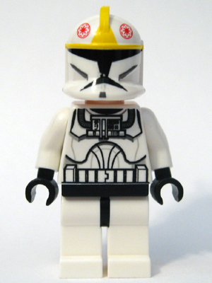 LEGO SW CASCO 61189pb01 BIANCO Bedr GIALLO Clone Trooper Clone Pilot 8039 8019 