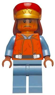 ☀️NEW Lego Minifigure Head Stern Black Eyebrows Starwars SW Captain Panaka