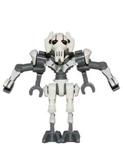 Authentic LEGO Star Wars Minifigure White General Grievous Straight Legs 7656 