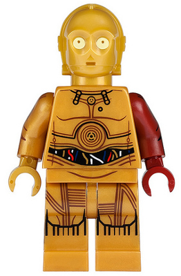 Bricklink Minifig Sw0653 Lego C 3po Dark Red Arm Star Wars