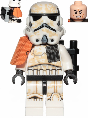 Lego Mini Figure Star Wars Sandtrooper Captain Orange Pauldron from Set 75228
