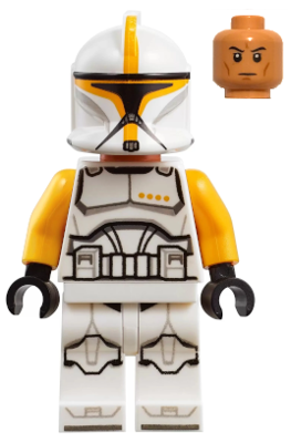 Clone Trooper Commander (Phase 1) - Bright Light Orange Arms, Nougat Head :  Minifigure sw1146