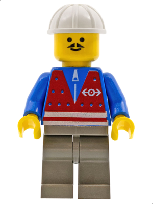 Black Legs Red Vest and Zipper White Construction Helmet Lego mini figure